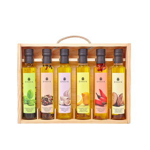 6 flessen spaanse olijfolie geschenkkist