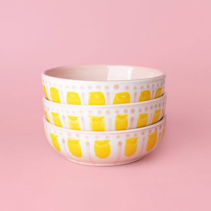 Raspkom keramisch Valentina – Vintage Roze/Geel