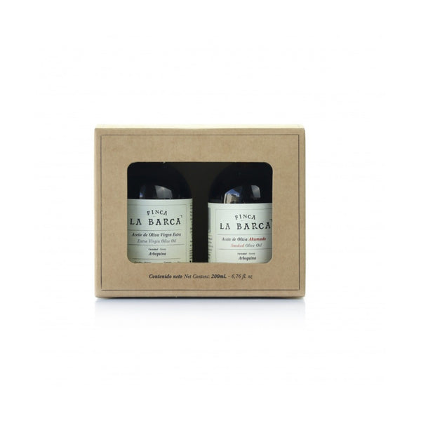 Finca La Barca Geschenkset "geräuchertes und nicht geräuchertes" Olivenöl 2 Flaschen à 100 ml